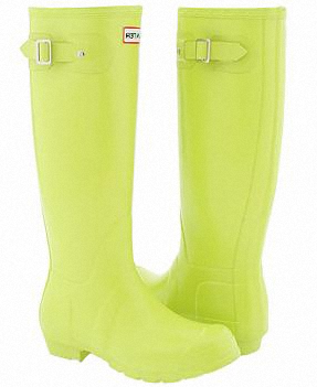 neon green rain boots